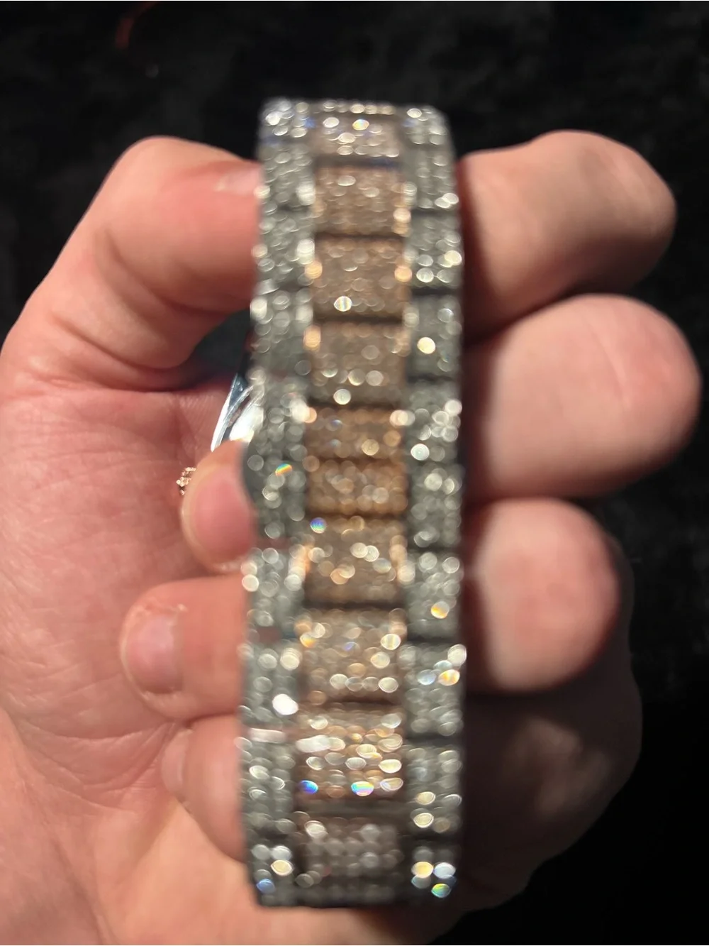 Rose Gold and Black Roman Bussdown Watch